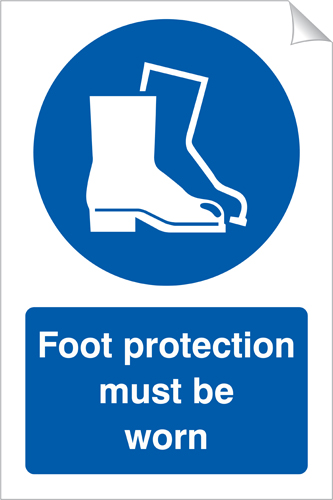 Foot Protection Must Be Worn 240 x 360mm Sticker