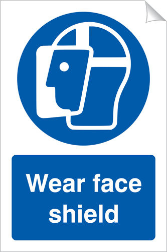 Wear Face Shield 240 x 360mm Sticker