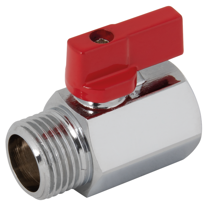 BSP MINI BALLVALVE M/F RED HANDLE