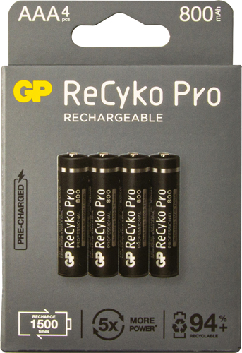 GP ReCyko Pro Rechargeable Batteries AAA