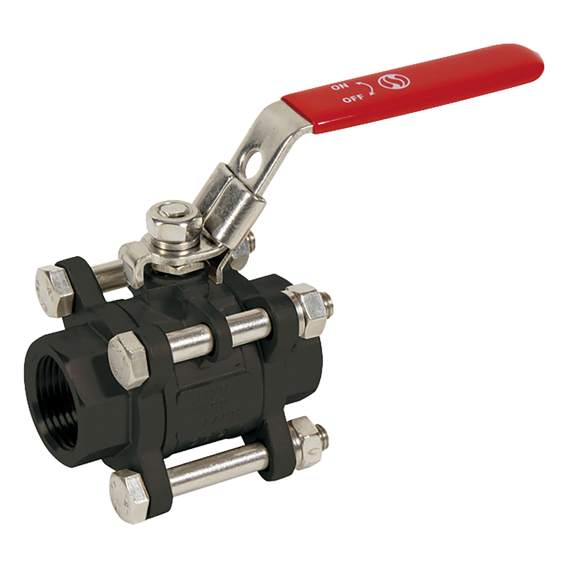 1 BSP 3 PIECE CARBON ST BALL VALVE PN40