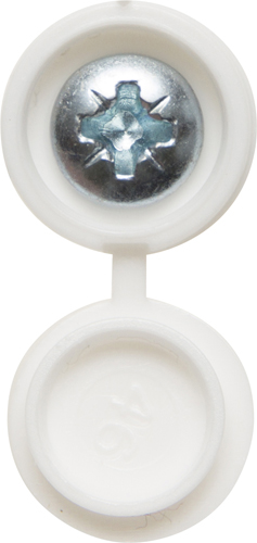 Number Plate Screws W/Hinged Cap White