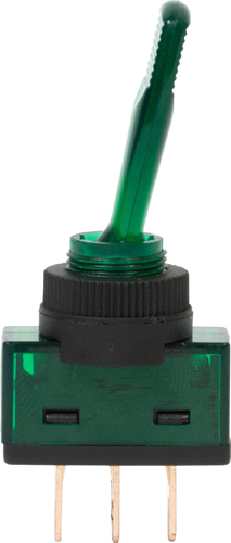 12V Illuminated Toggle Switches - Green - Multipack