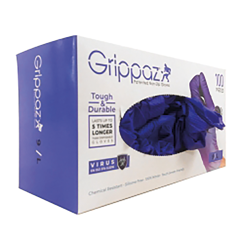 GRIPPAZ BLUE GLOVES LBOX OF 100 GLOVES