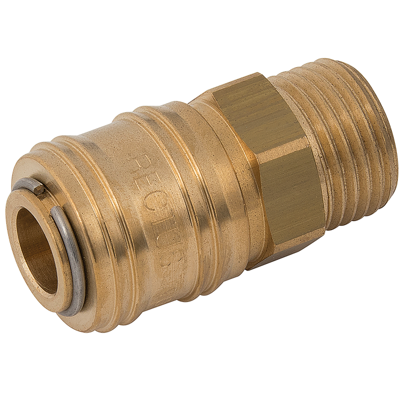 BSPP MALE COUPLING BRASS UNPLATED