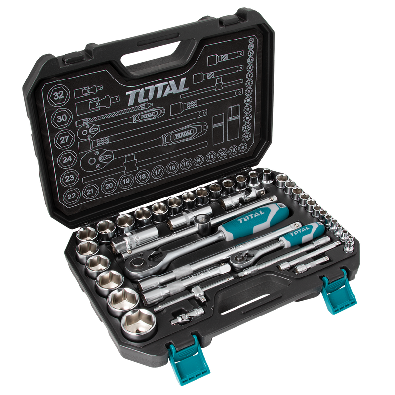 1/4 & 1/2 DRIVE SOCKET SET  44 PIECES