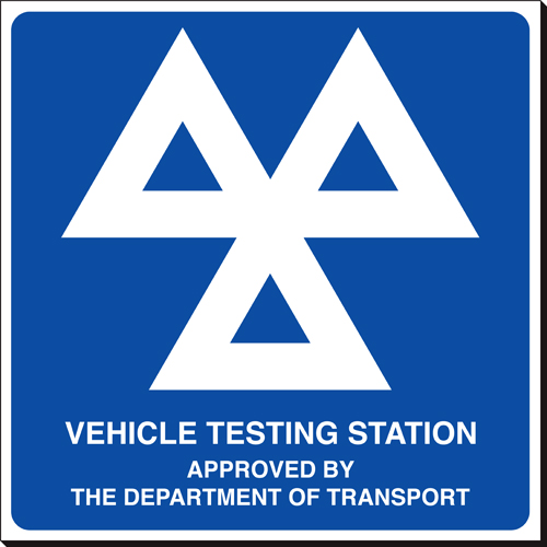 Vehicle Testing Station 350 X 350mm Sign