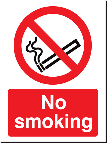 No Smoking 480 x 350mm Sign