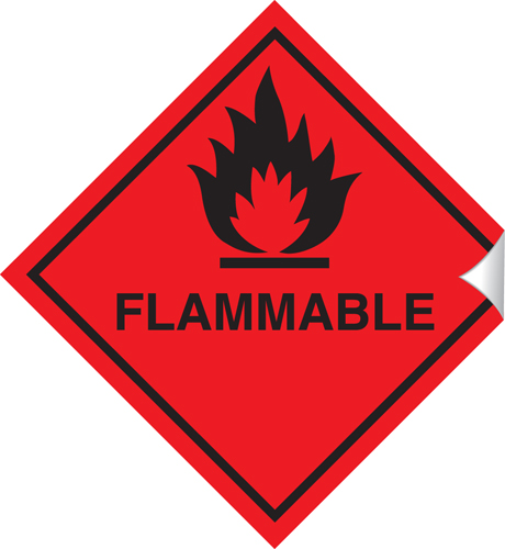 Flammable 100 x 100mm Sticker