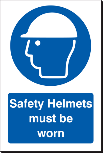 Safety Helmets Must Be Worn 240 x 360mm Sign