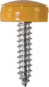 Number Plate Screws W/Hinged Cap Yellw