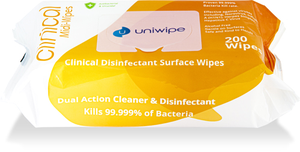 UNIWIPE 'Clinical' Sanitising Wipes 200pk