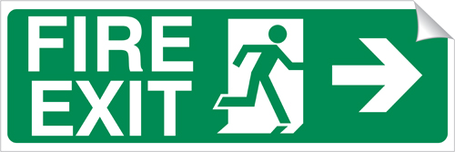 Right Arrow - Fire Exit 120 x 360mmSticke