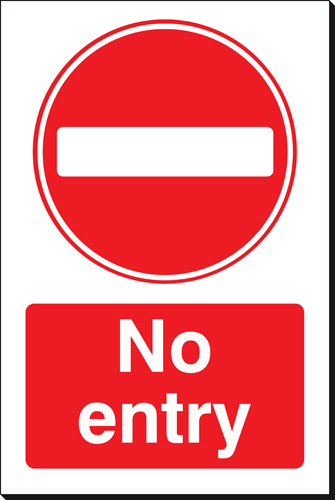 No Entry 240 x 360mm Sign