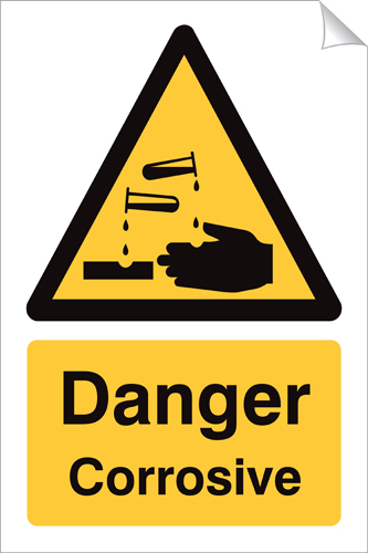 Danger Corrosive 240 x 360mm Sticker