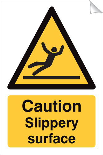 Caution Slippery Surface 240 x 360mm Sticker