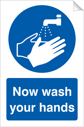 Now wash your hands 240 x 360mm Sticker