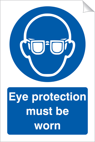 Eye Protection Must Be Worn 240 x 360mm Sticker