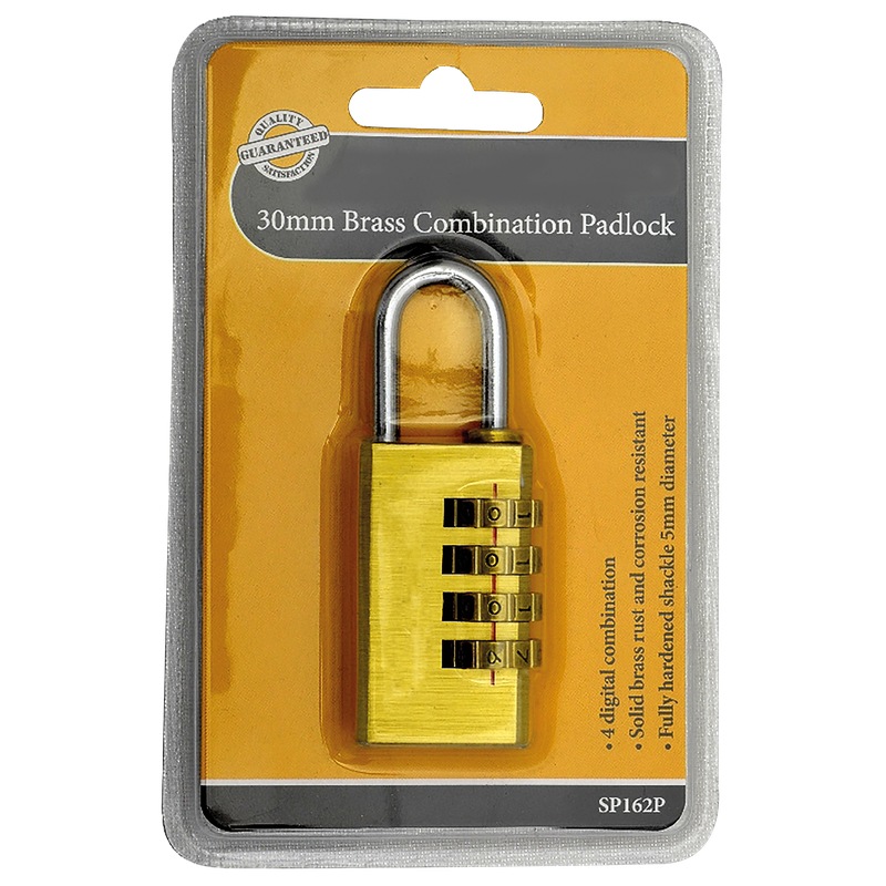 30MM (4 WHEEL) BRASS COMBIPADLOCK