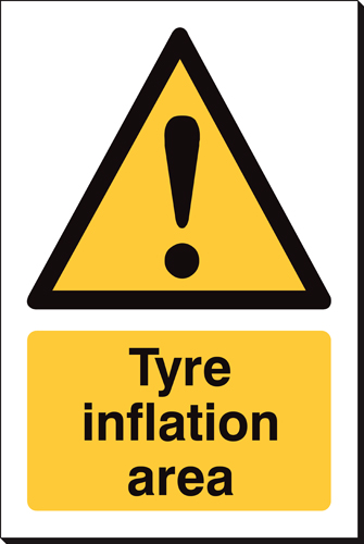 Tyre Inflation Area 240 x 360mm Sign