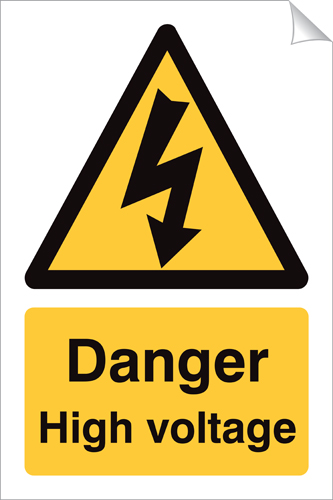 Danger High Voltage 240 x 360mm Sticker