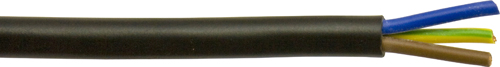 Mains Cable 3-core PVC Black 15amps