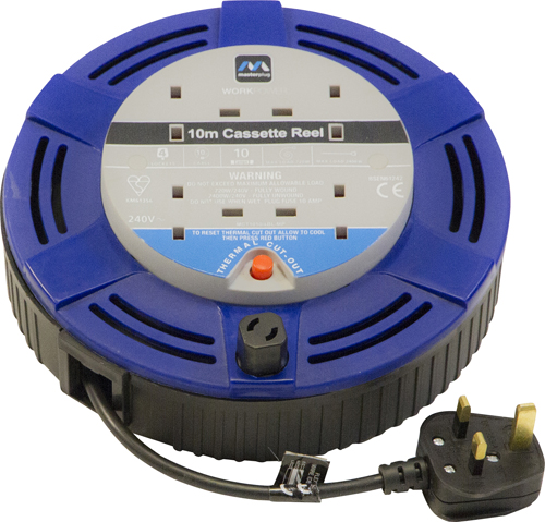 Cable Reel Cassette 4-socket 10amp 10m