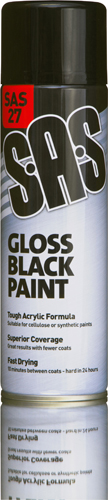 S.A.S Gloss Black Paint 500ml - Multipack