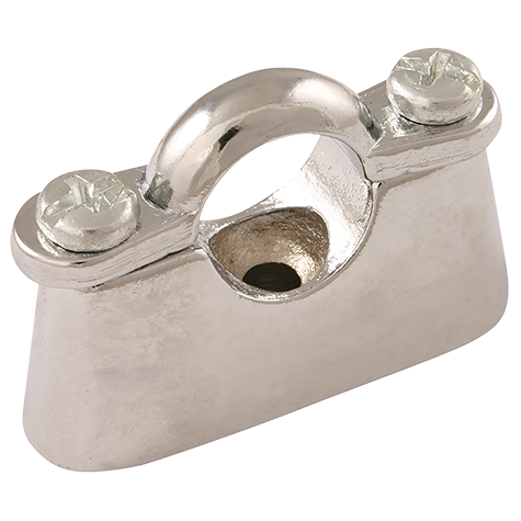 54MM OD HOSPITAL PIPE CLIP CHROME PLATE