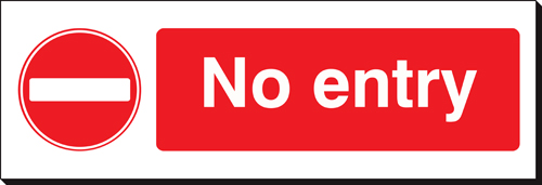 No Entry 120 x 360mm Sign