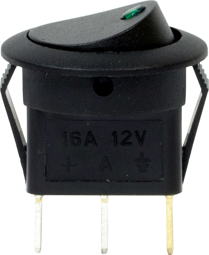 12V LED Spot Rocker Switches - Green