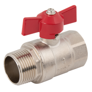 BSPP BALL VALVE M/F T-HANDLE RED
