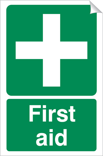 First Aid 240 x 360mm Sticker