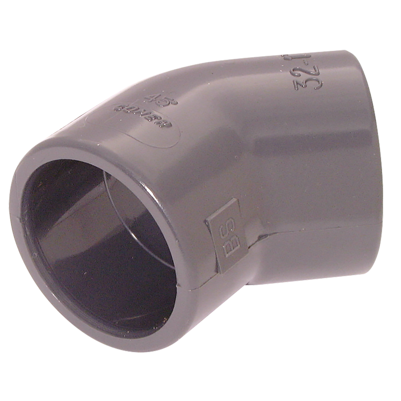 ID SOLVENT ELBOW 45DEG UPVC DGREY