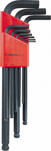 BONDHUS Hex Key Set Ball/Hex Metric