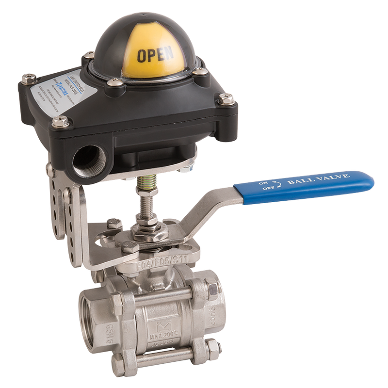 1 S/S 3 PIECE BALL VALVE WITH SWITCH BO